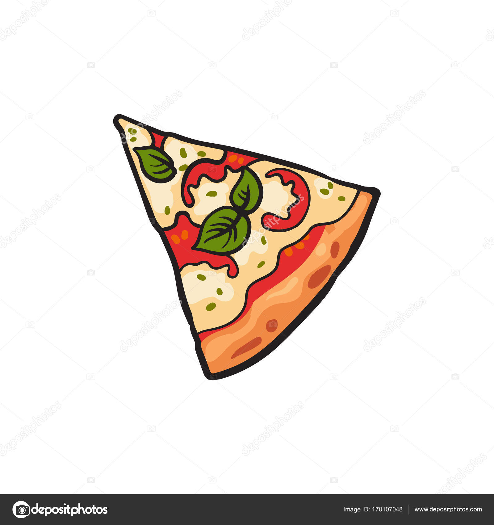 Vektör pizza dilimi düz izole çizim — Stok Vektör © Sabelskaya 170107048