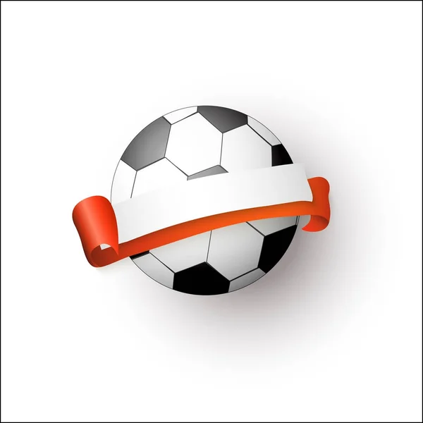 Vector flat cartoon football ball banner isolated — Stock Vector