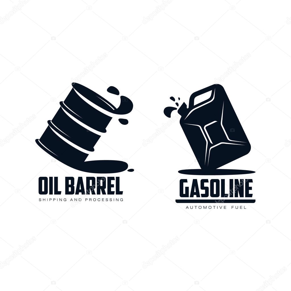 vector oil barrel, canister flat icon
