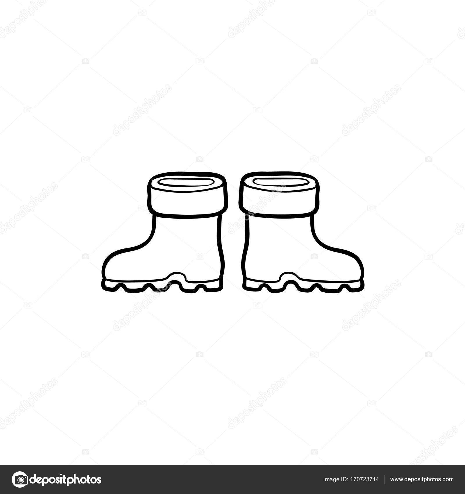 Wektor Płaskie Baby Kid Buty Gumowe Na Białym Tle Grafika