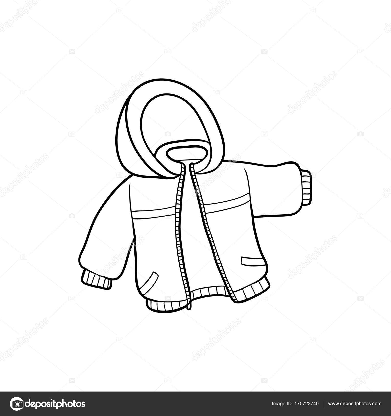 Vettoriale piatto fumetto bambino bambino bambino monocromatico caldo inverno giacca Donna abbigliamento casual alla moda stile trendy