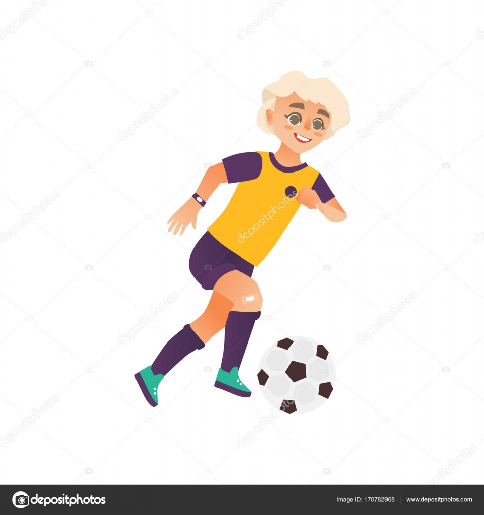 Menino Jogando Futebol Desenho Animado Personagem Adesivo Ilustração imagem  vetorial de blueringmedia© 504768058