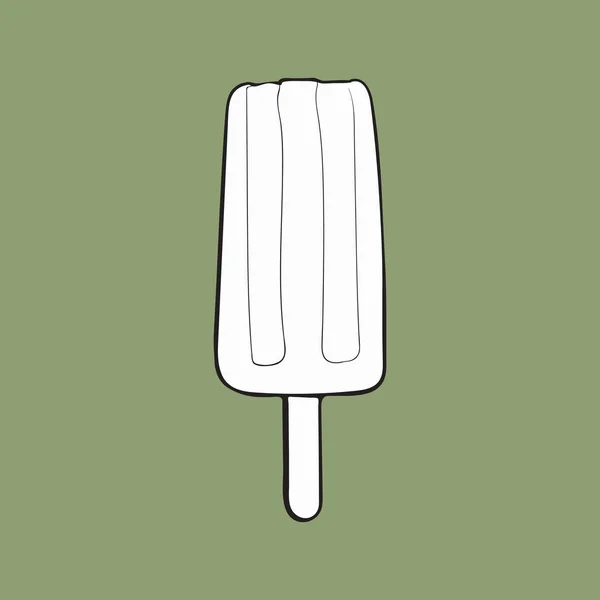 Hand drawn matcha tea ice cream, popsicle — Stock Vector
