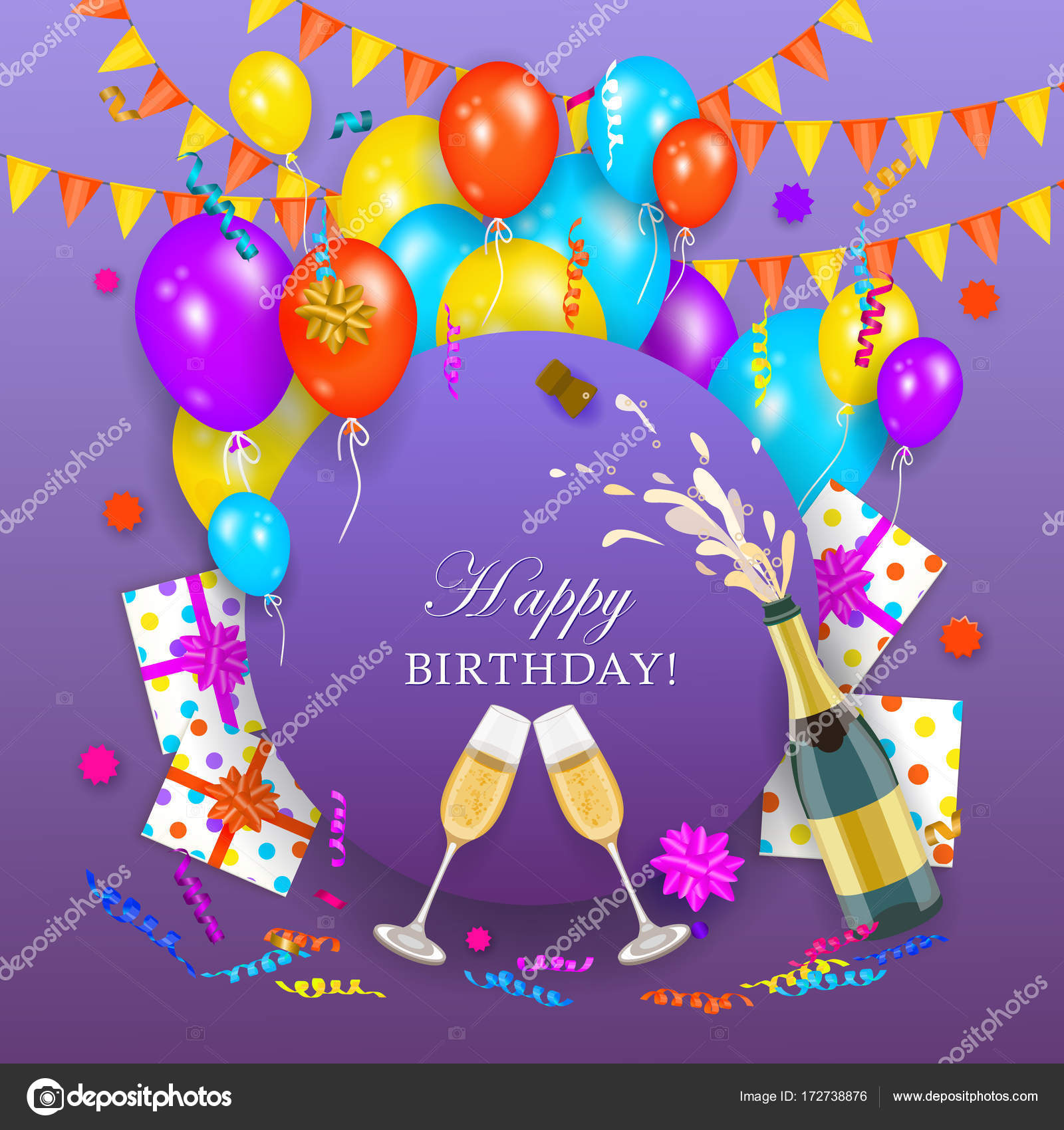 Vector happy birthday banner poster template Stock Vector Image by With Free Happy Birthday Banner Templates Download