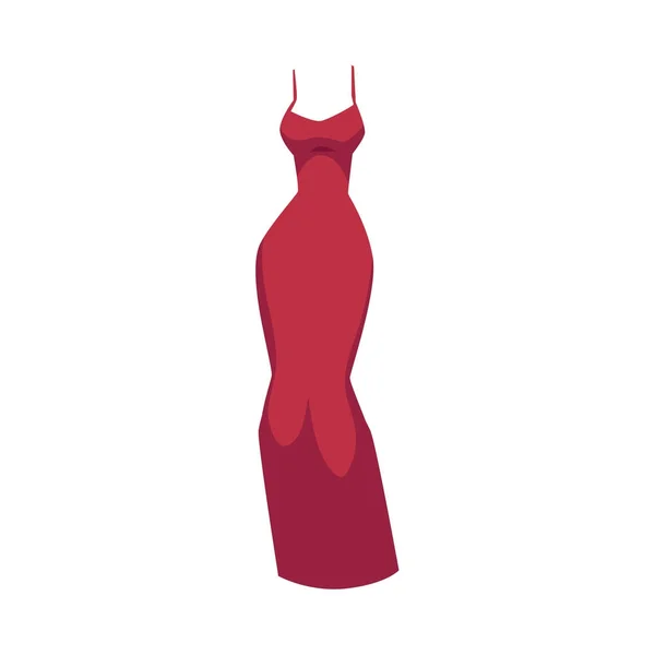 Slim fit evening gown, beautiful long red dress — Stock Vector