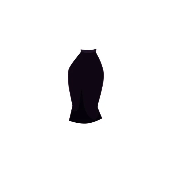 Dibujos animados negro slim fit midi lápiz falda — Vector de stock