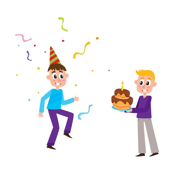 Vecteur plat anniversaire fête scènes ensemble — Image vectorielle