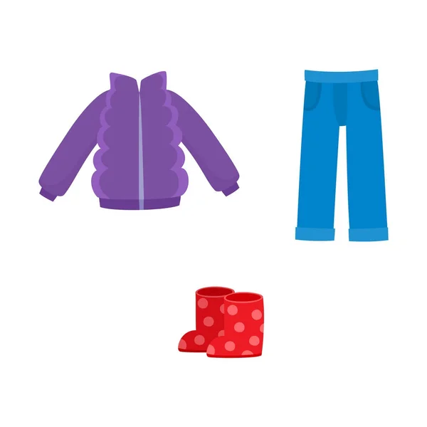 Ensemble de vêtements pour enfants vectoriel fille plate — Image vectorielle