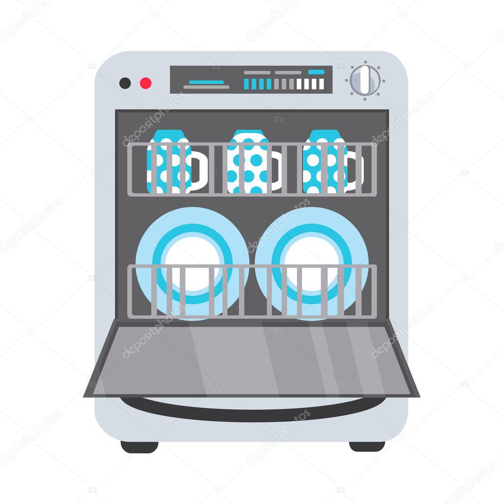 Flat freestanding dishwasher, dishwashing machine