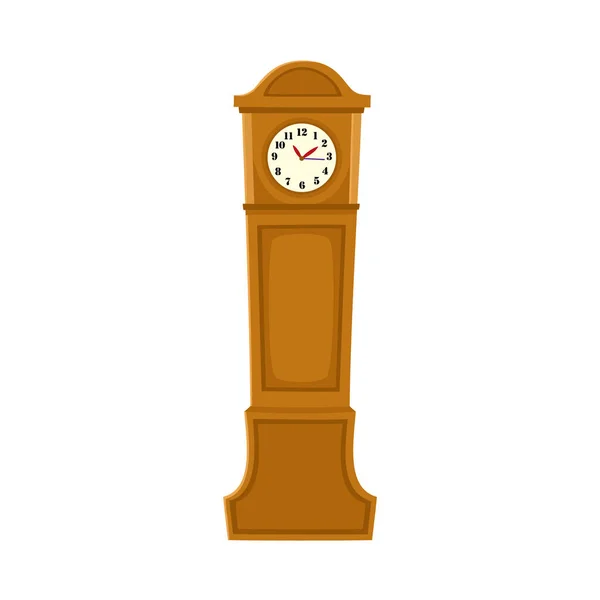 Ρετρό, παλαιό ρολόι παππούδων σε ξύλινη κασετίνα — Διανυσματικό Αρχείο