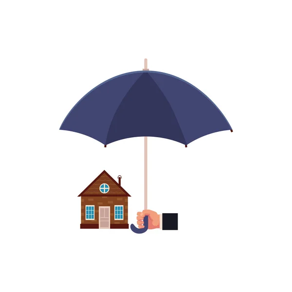 Vetor casa plana conjunto de conceito de seguro — Vetor de Stock