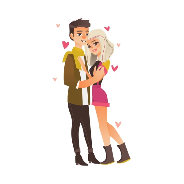 Vector couples in love at valentine s day — Stock Vector