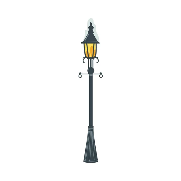 Vackra retro stil gatan lampa, lykta, vinter — Stock vektor