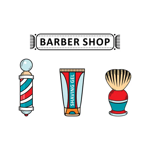 Vetor plana barbeiro loja ferramentas ícone — Vetor de Stock