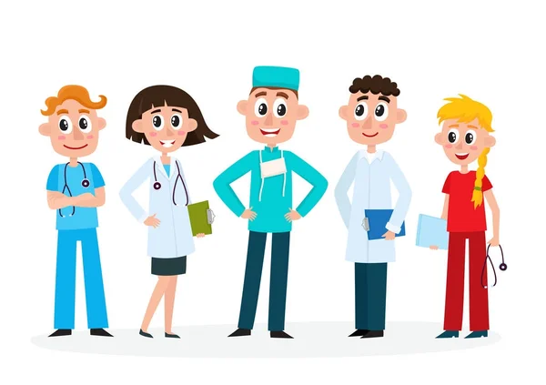 Set di personale medico - medici, infermieri e chirurghi — Vettoriale Stock