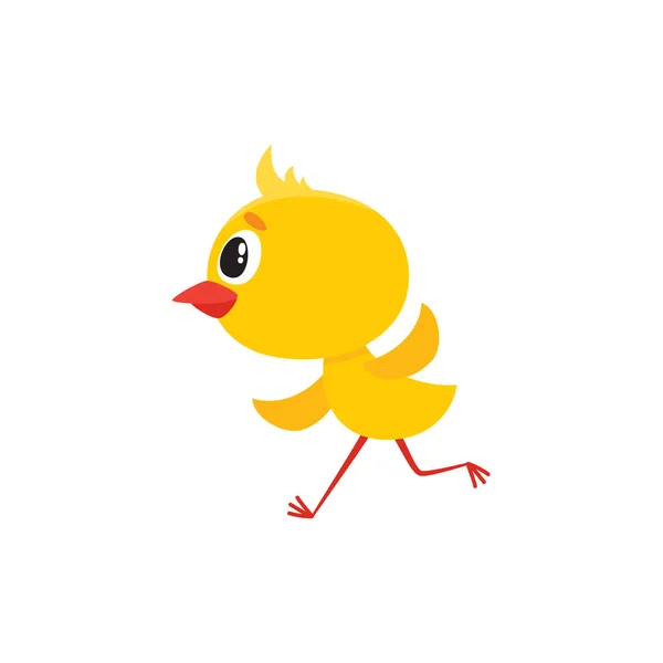 Vecteur dessin animé mignon poussin personnage courir — Image vectorielle