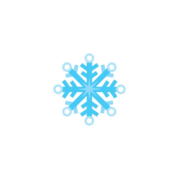 Fiocco di neve fumetto piatto, inverno, simbolo di Natale — Vettoriale Stock
