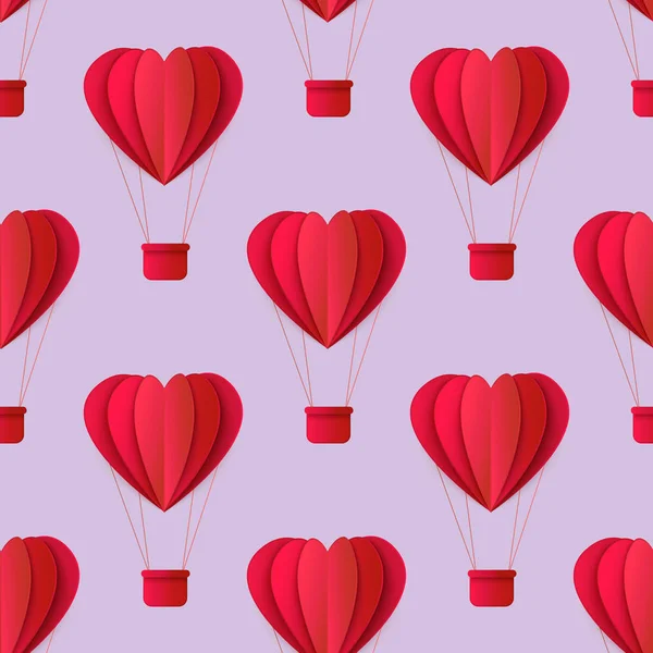 Vector valentines origami corazón patrón sin costuras — Vector de stock