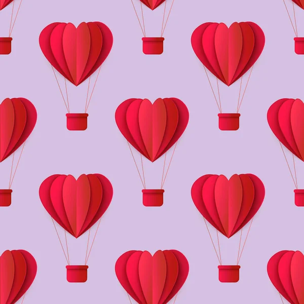 Vector valentines origami hart naadloze patroon — Stockvector