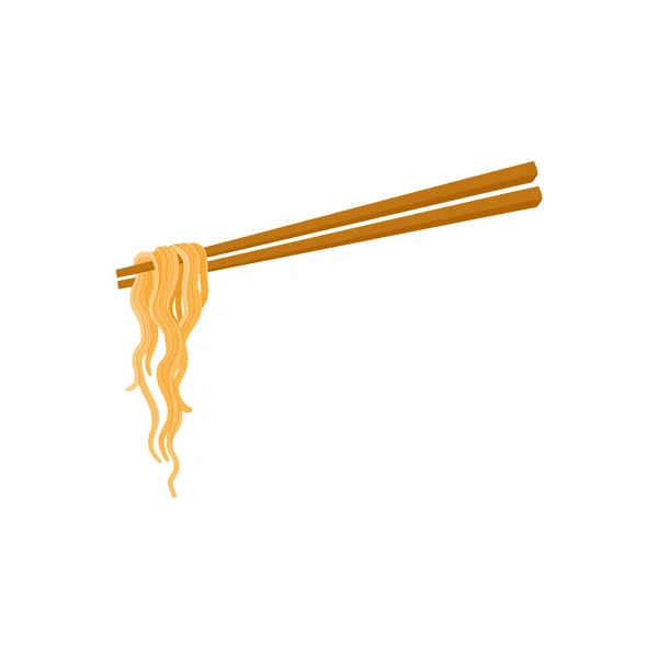 Chopsticks and noodle, Chinese, Asian food — Stock Vector