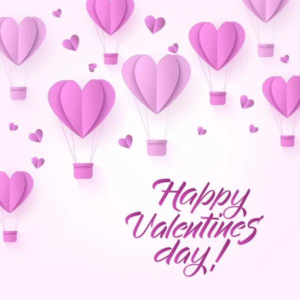Векторные с днем Святого Валентина воздушный шар сердца — стоковый вектор