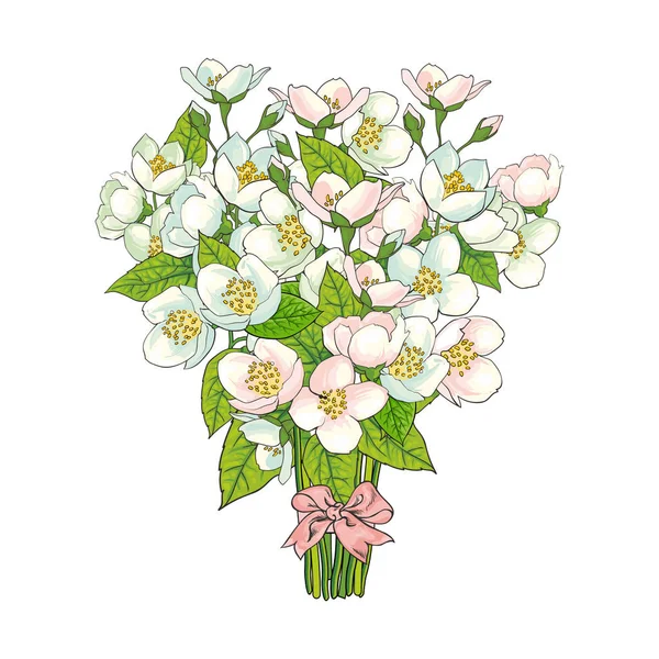 Ramo, ramo de flores de flor de cerezo — Archivo Imágenes Vectoriales
