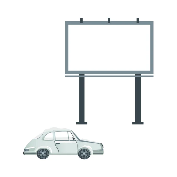Vector platt personbil, billboard Ikonuppsättning — Stock vektor