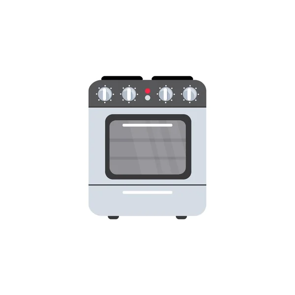 Vue de face de style plat image de cuisinière électrique — Image vectorielle
