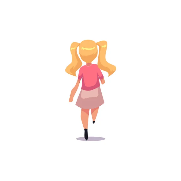 Vektor gadis ketakutan datar dalam gaun melarikan diri . — Stok Ilustrasi Vektor gadis ketakutan datar dalam gaun melarikan diri . Stok Ilustrasi Bebas Royalti