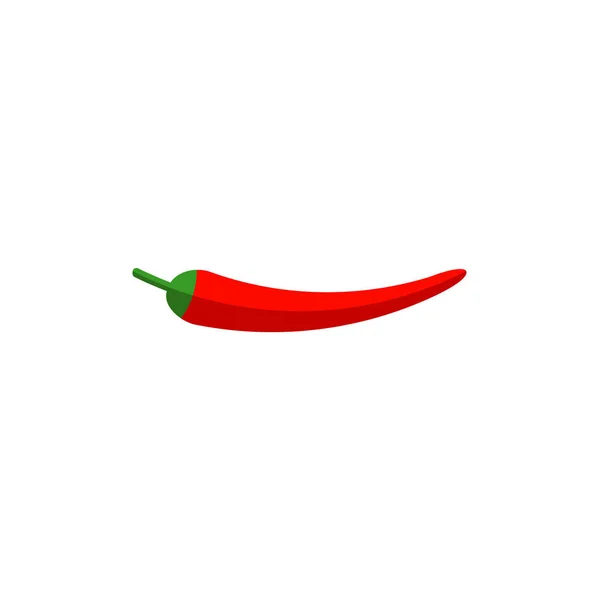 Jeden čerstvý celé červené chilli papričky, ploché ikony — Stockový vektor