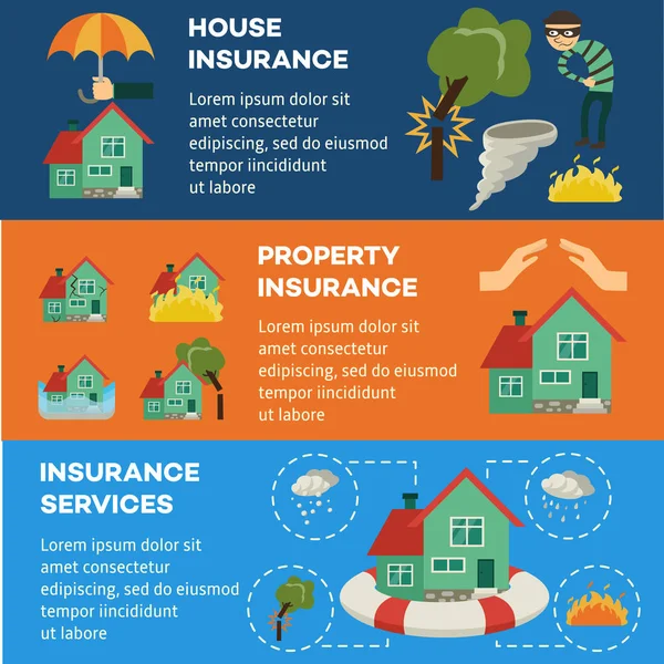 Vector house försäkring infographic affisch — Stock vektor