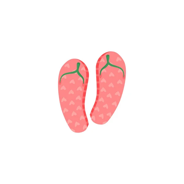 Paire de tongs en caoutchouc pour dessins animés, chaussures d'été — Image vectorielle