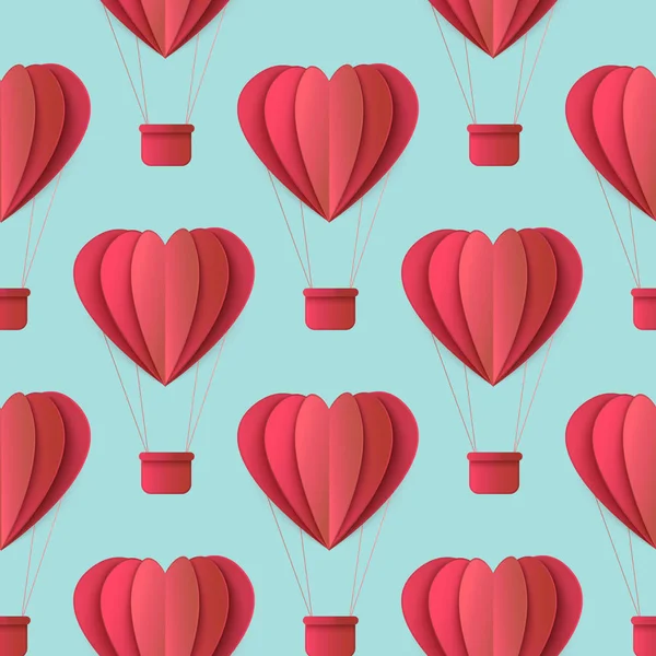 Vector valentines origami hjärta sömlösa mönster — Stock vektor
