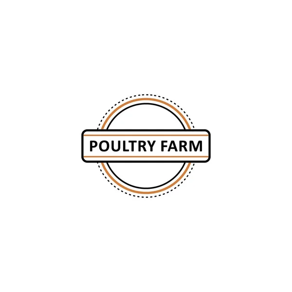 Logo farmy płaski poutry wektor w ikonę koło — Wektor stockowy