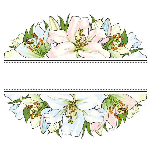 Vector mão desenhada moldura tulipa —  Vetores de Stock