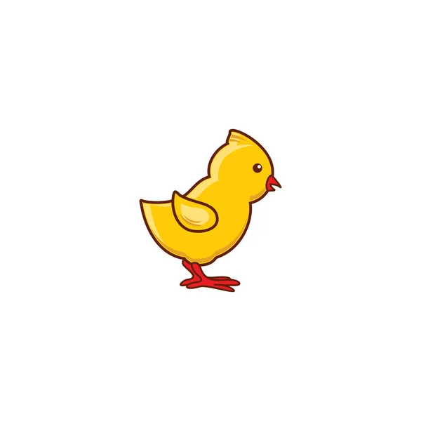 Lindo bebé recién nacido personaje de pollo, vista lateral — Vector de stock