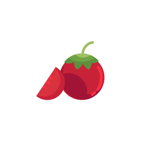 孤立的矢量平板西红柿图标 — 图库矢量图片