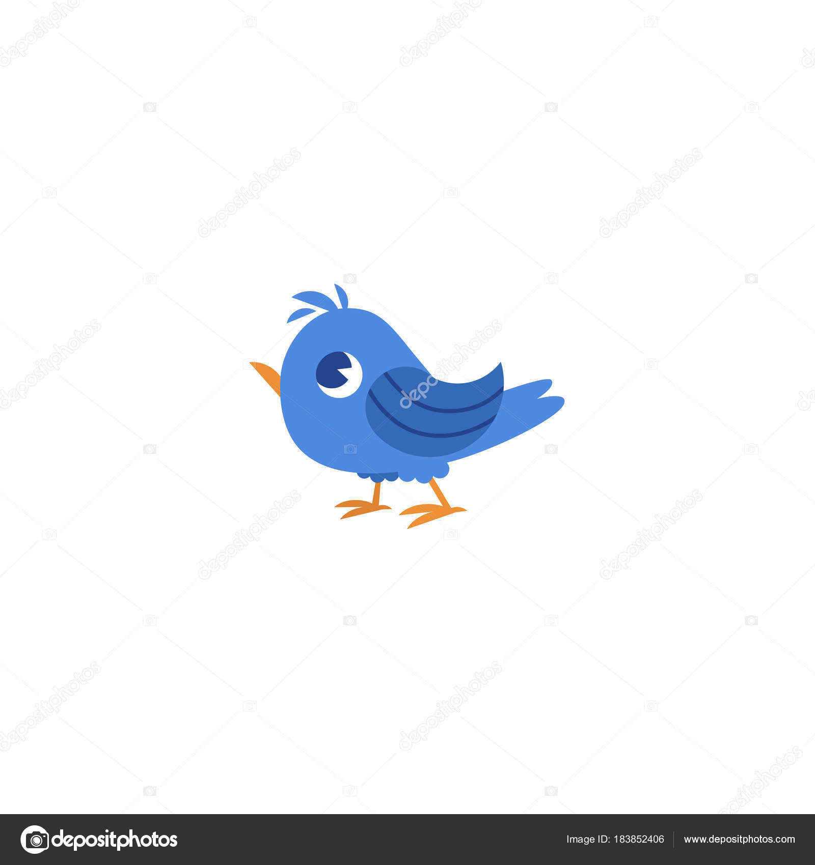 Vector Main Plat Dessiné Bruant Oiseau Isolé Image