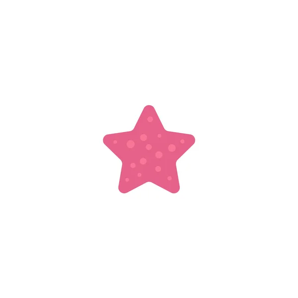 Plana de dibujos animados de color rosa estrella de mar, estrella de mar — Vector de stock