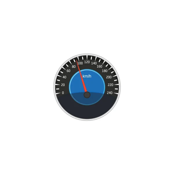 Vector flat car speedometer isolated icon — Stock Vector