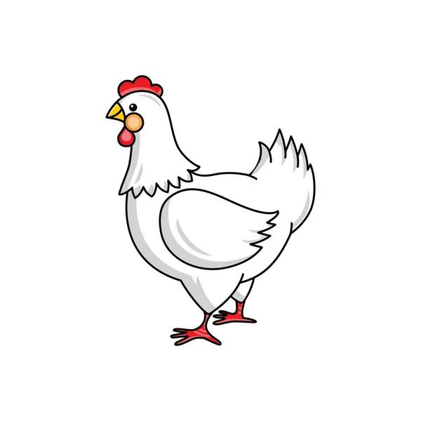 Retrato de vista lateral de gallina, pollo — Vector de stock