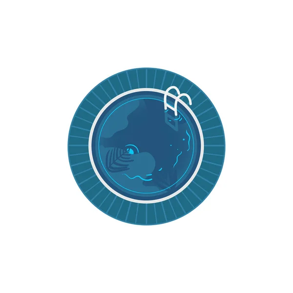 Vector círculo dos desenhos animados piscina azul —  Vetores de Stock