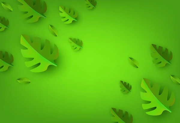 Vector hojas verdes marco plantilla de fondo — Vector de stock