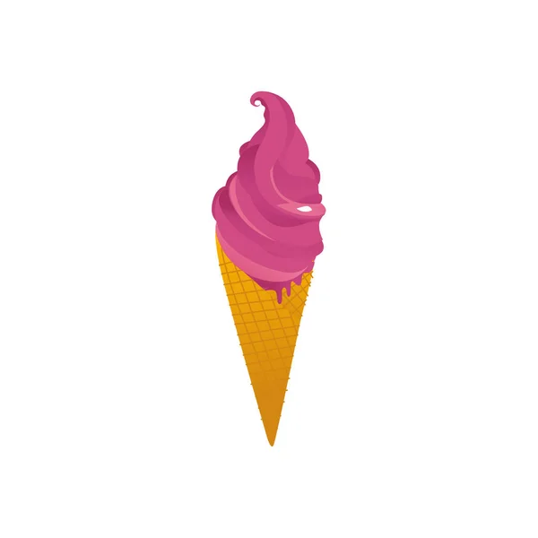 Vetor desenho animado sorvete sobremesa doce ícone de comida — Vetor de Stock