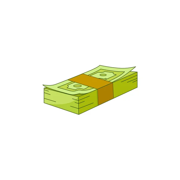 Διάνυσμα επίπεδη μετρητά χρήματα σωρός, στοίβα — Διανυσματικό Αρχείο