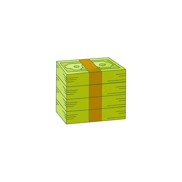 Vector flat cash money pile, stack — Stock Vector