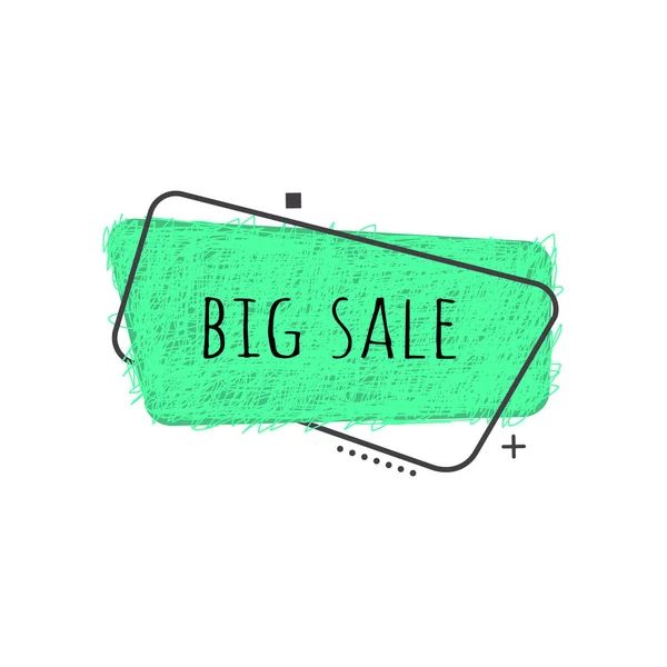 Insignia geométrica Grunge con texto Big Sale para promoción y publicidad . — Vector de stock