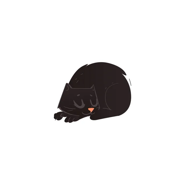 Διάνυσμα κινουμένων σχεδίων ζώο γάτα στον ύπνο απομονωμένες — Διανυσματικό Αρχείο