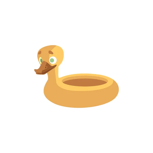 Плавательное кольцо в форме утки, изолированное на белом фоне - водяная надувная игрушка для безопасного плавания . — стоковый вектор