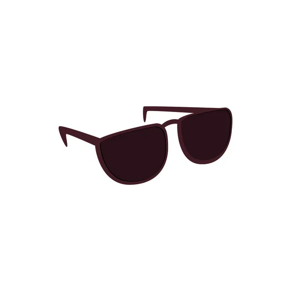 Óculos de sol pretos com lente escura isolada no fundo branco . — Vetor de Stock